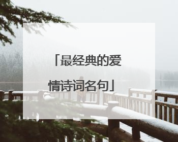 最经典的爱情诗词名句