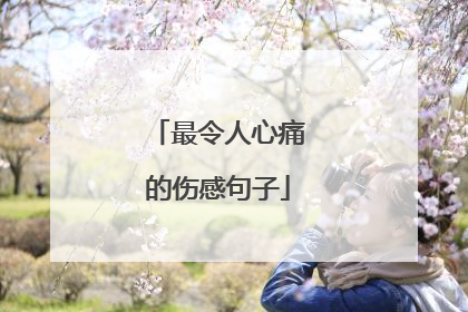 最令人心痛的伤感句子