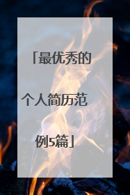 最优秀的个人简历范例5篇