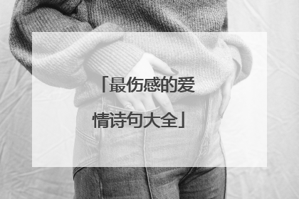 最伤感的爱情诗句大全
