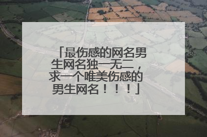 最伤感的网名男生网名独一无二，求一个唯美伤感的男生网名！！！