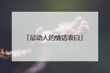 最动人的情话表白