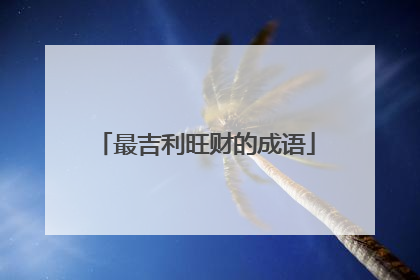 最吉利旺财的成语