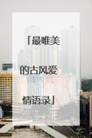 最唯美的古风爱情语录