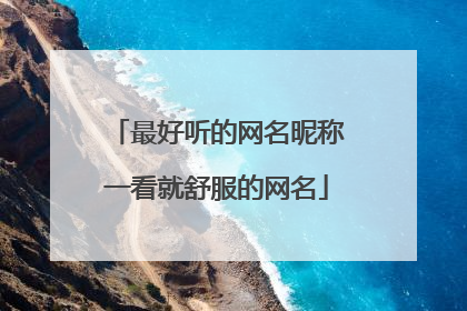 最好听的网名昵称一看就舒服的网名