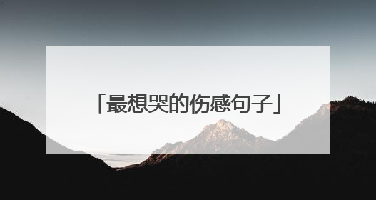 最想哭的伤感句子