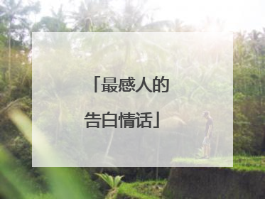 最感人的告白情话