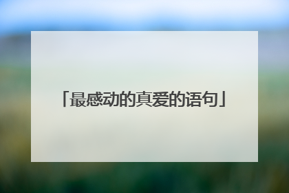 最感动的真爱的语句