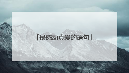 最感动真爱的语句