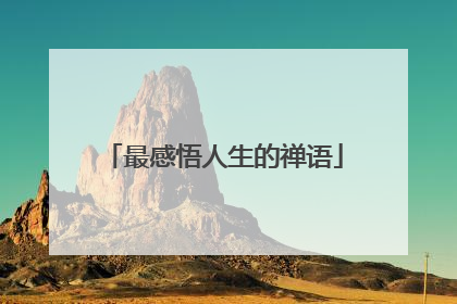 最感悟人生的禅语