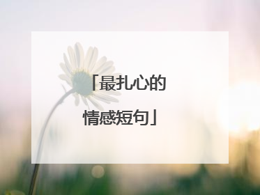 最扎心的情感短句