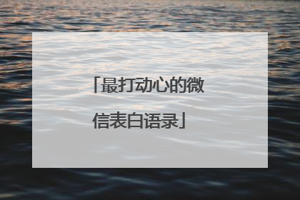 最打动心的微信表白语录