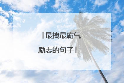 最拽最霸气励志的句子