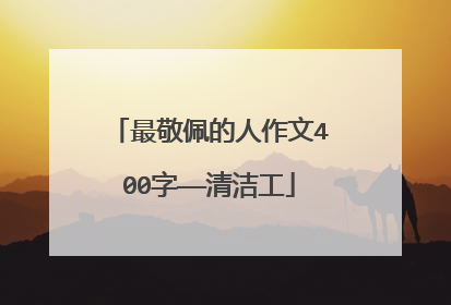 最敬佩的人作文400字——清洁工