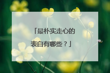 最朴实走心的表白有哪些？