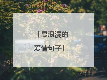 最浪漫的爱情句子