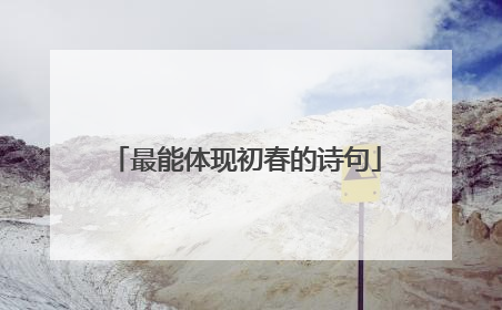 最能体现初春的诗句