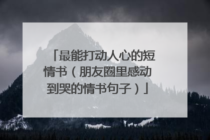 最能打动人心的短情书（朋友圈里感动到哭的情书句子）