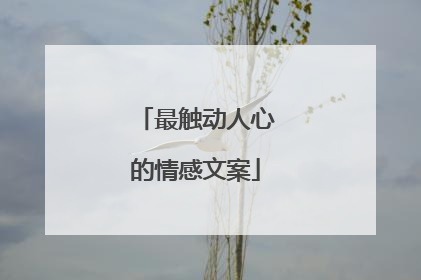 最触动人心的情感文案