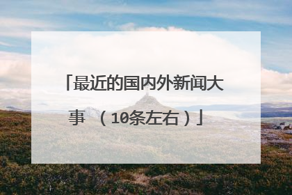 最近的国内外新闻大事 （10条左右）