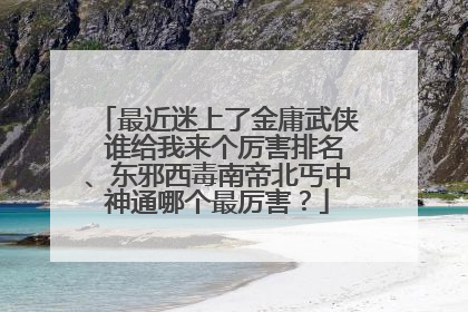 最近迷上了金庸武侠 谁给我来个厉害排名、东邪西毒南帝北丐中神通哪个最厉害？