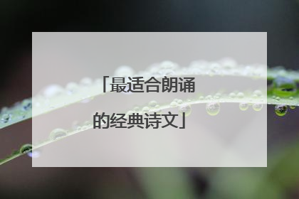最适合朗诵的经典诗文