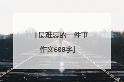 最难忘的一件事作文600字