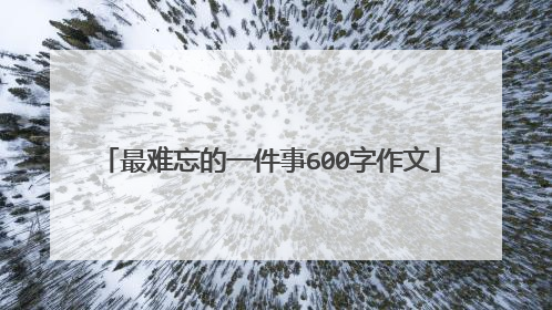 最难忘的一件事600字作文
