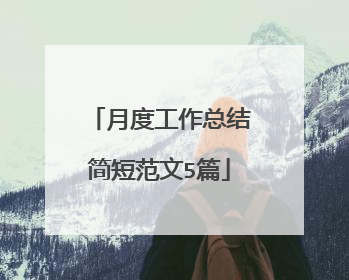 月度工作总结简短范文5篇
