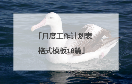 月度工作计划表格式模板10篇