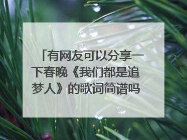 有网友可以分享一下春晚《我们都是追梦人》的歌词简谱吗？十分感谢