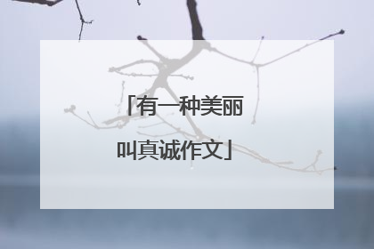 有一种美丽叫真诚作文