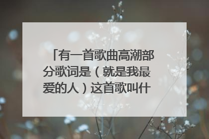 有一首歌曲高潮部分歌词是（就是我最爱的人）这首歌叫什么名字啊？