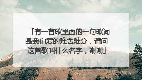 有一首歌里面的一句歌词是我们爱的难舍难分，请问这首歌叫什么名字，谢谢