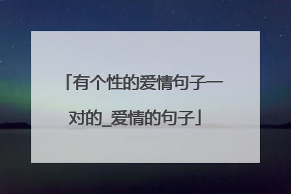 有个性的爱情句子一对的_爱情的句子