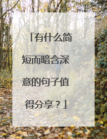 有什么简短而暗含深意的句子值得分享?