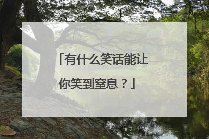 有什么笑话能让你笑到窒息?