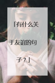 有什么关于友谊的句子?