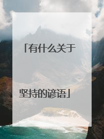 有什么关于坚持的谚语