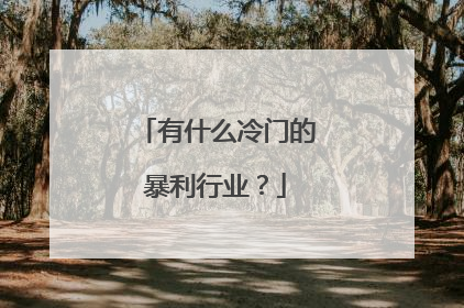 有什么冷门的暴利行业？