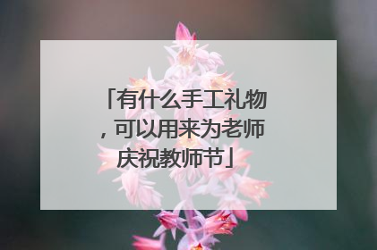 有什么手工礼物，可以用来为老师庆祝教师节