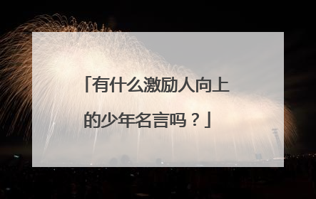 有什么激励人向上的少年名言吗?