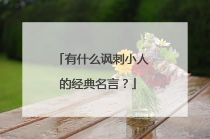 有什么讽刺小人的经典名言？