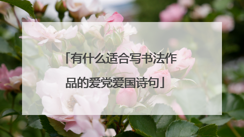 有什么适合写书法作品的爱党爱国诗句