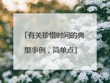 有关珍惜时间的典型事例，简单点