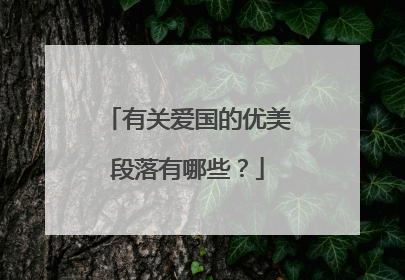 有关爱国的优美段落有哪些？