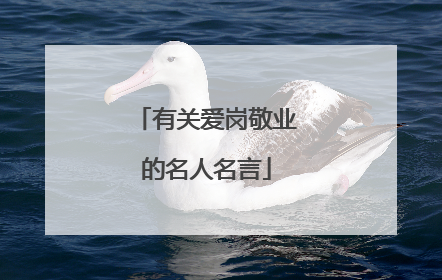 有关爱岗敬业的名人名言