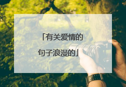 有关爱情的句子浪漫的