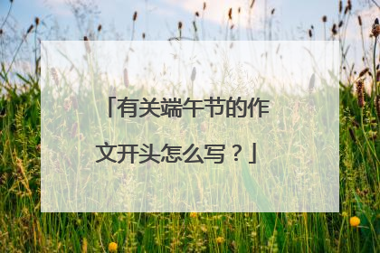 有关端午节的作文开头怎么写？