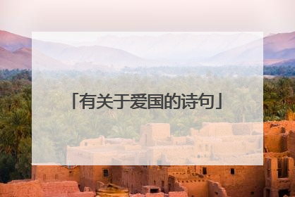 有关于爱国的诗句
